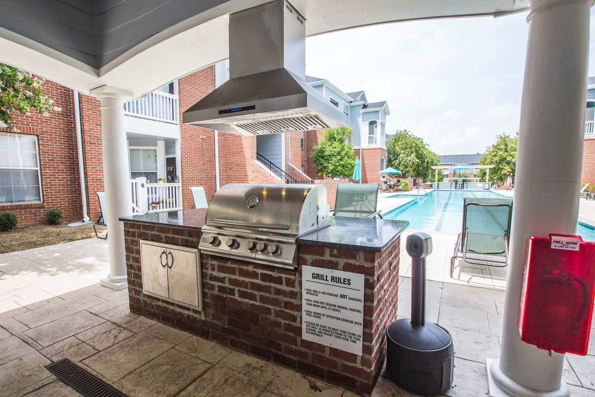 grilling station by the pool