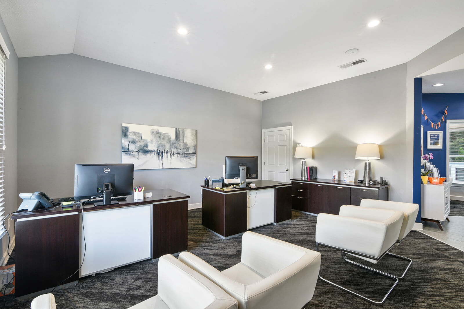 leasing office with modern touch